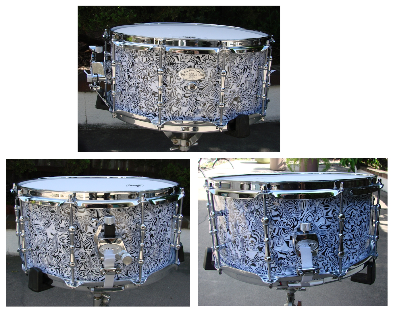 14x6.5 20ply Black & White Cosmic Snare Drum